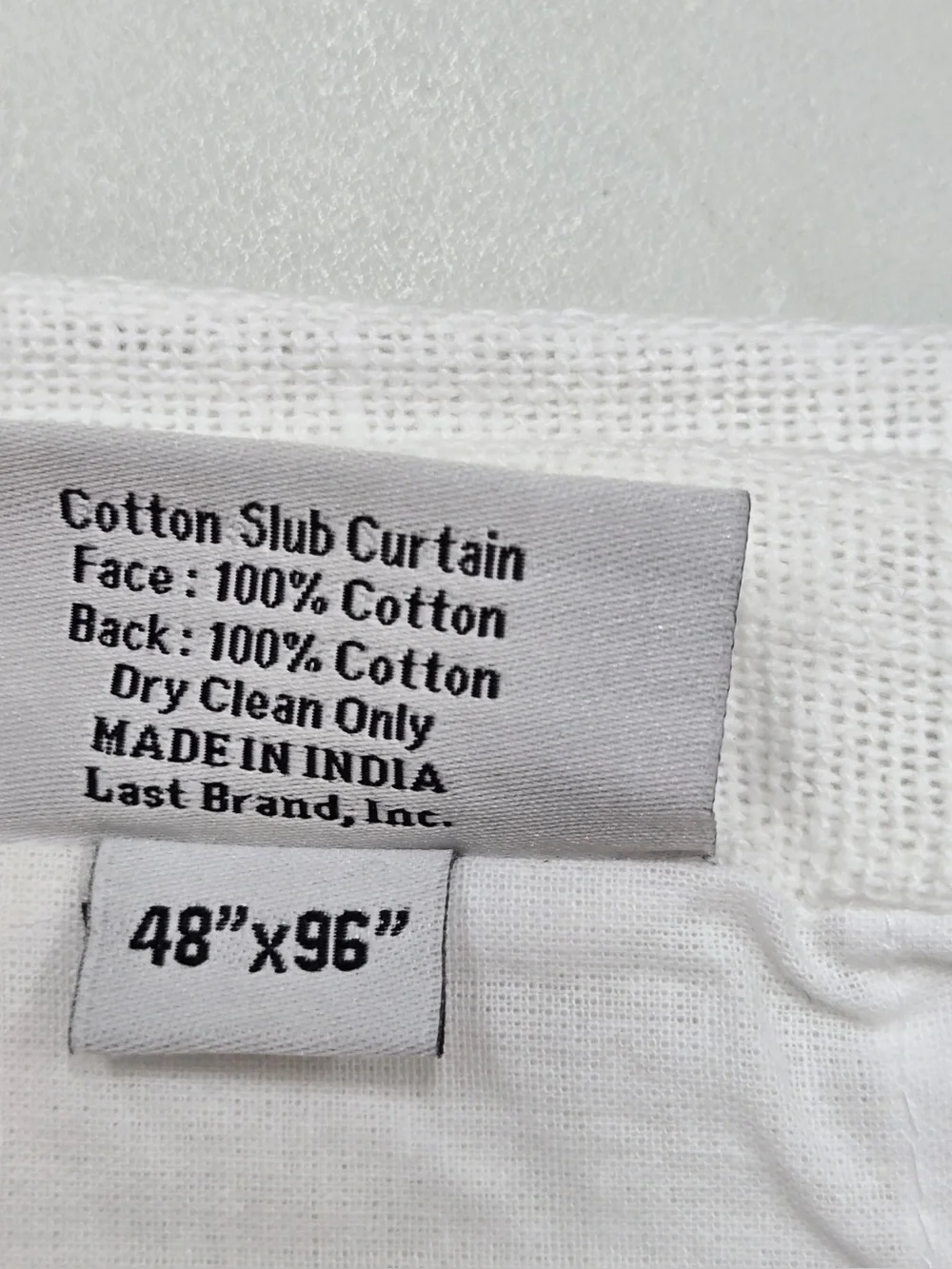 QUINCE Set Of 2 48x96 Cotton Slub Curtains White 0896
